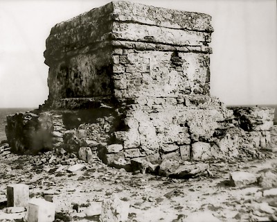 Temple dedicated to the Maya goddess Ixchel as it appeared in 1837 when the Texas Navy visited Isla Mujeres <a href=></a>