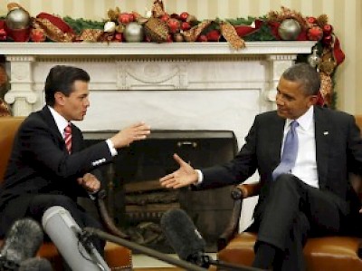 U.S. President Obama meets with Mexico's President-elect Nieto in the Oval Office of the White House in Washington <a href=></a>