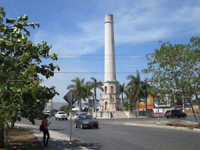 Wide boulevard in north Merida Yucatan <a href=></a>